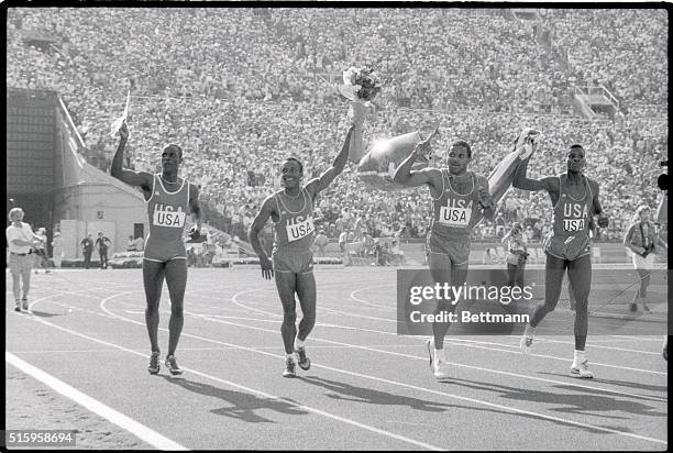 Los Angeles, CA- The only thing to beat Carl Lewis across the finish line was his shadow, as he and his 400m relay teammates took the Olympic gold...