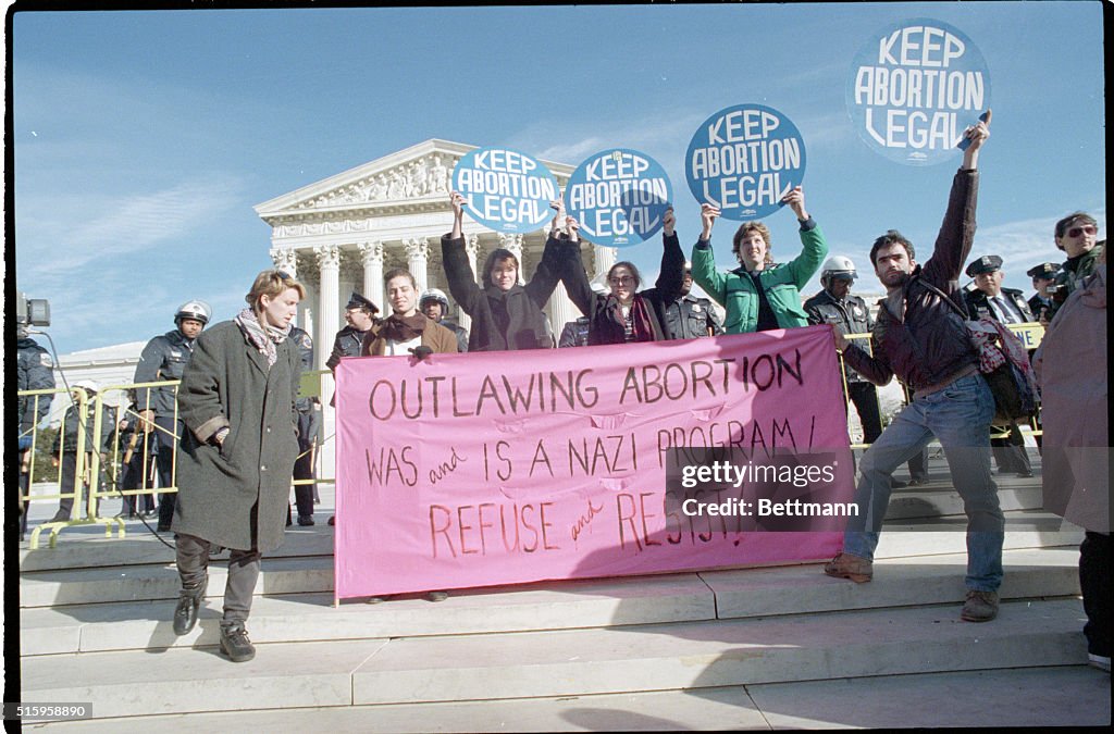 Pro Choice Supporters on Steps of Capitol