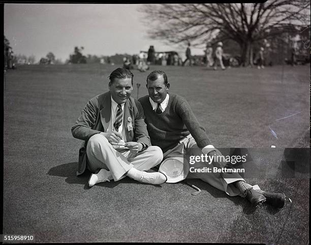 Augusta, GA-: Art Kreng , NEA artist and Edward Dudley at Masters' Invitation Golf Tournament.