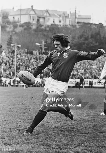 Brynmor Williams of the British Lions in action during the match between Otago and the British Lions on June 8, 1977 in Dunedin, New Zealand. The...