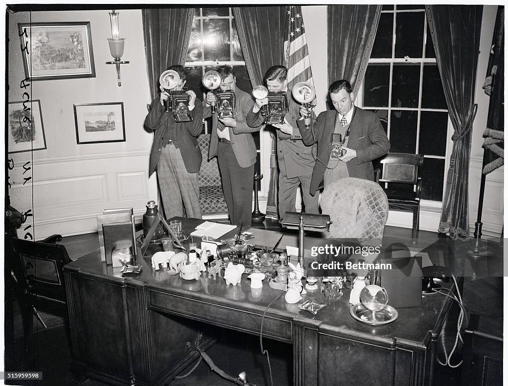 Photographers at President Roosevelt's Desk