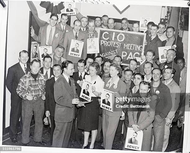 New York, NY- Incensed at an alleged demand for "A Dollar for FDR," which, they hold, is an infringement on their voting rights, these shipyard...