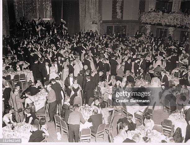 New York, NY: General view of the crowded dance floor at the Cotillion Ball in the Waldorf Astoria Hotel, New York City.