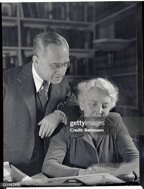 Felix Frankfurter, , the Associate Justice to the U.S. Supreme Court, , is shown in this photograph with his wife.