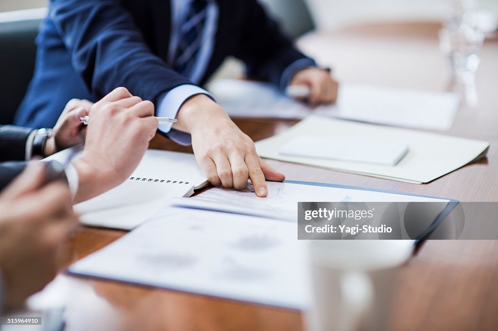 Close-up of a businessmans hand