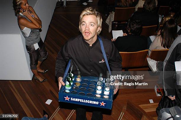 Brodie Young attends the Tsubi fashion show as a Sanpellegrino boy at Federation Square October 28, 2004 in Melbourne, Australia.