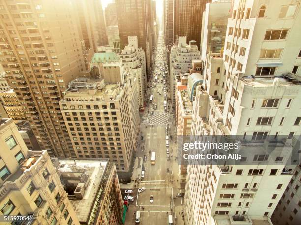 aerial view of sixth avenue - sixth avenue bildbanksfoton och bilder