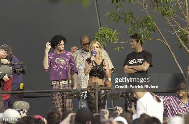 APR 2002 - BRITNEY SPEARS PROMOTING HER FIRST MOVIE "CROSSROAD" SHE SANG FOR HER AUSTRALIAN FANS AT FOX STUDIO, SYDNEY .AUSTRALIA.