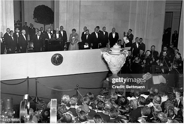 President Franklin Delano Roosevelt dedicates the $15-million National Gallery of Art during a ceremony. The Gallery was donated to the government by...