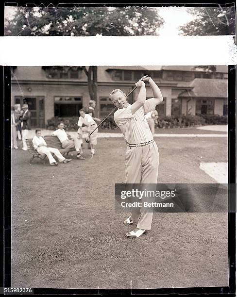 Garden City, NY- Don Armstrong, of Aurora,IL., pictured during practice, Sept. 12th, at the Garden City, L.I., Golf Club, in preparation for the...
