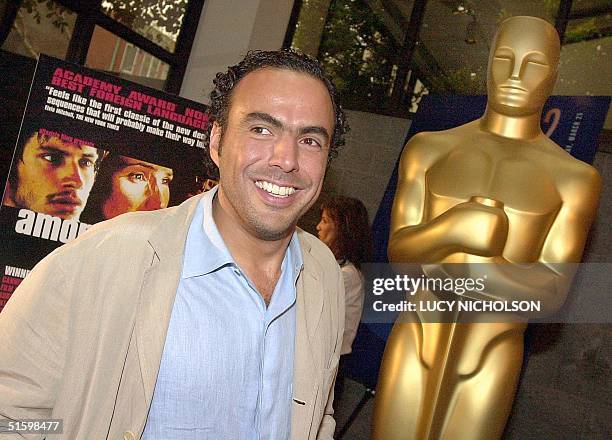 Mexican director of "Amores Perros" Alejandro Gonzalez Inarritu poses at a press event for the directors of Oscar-nominated foreign language films at...