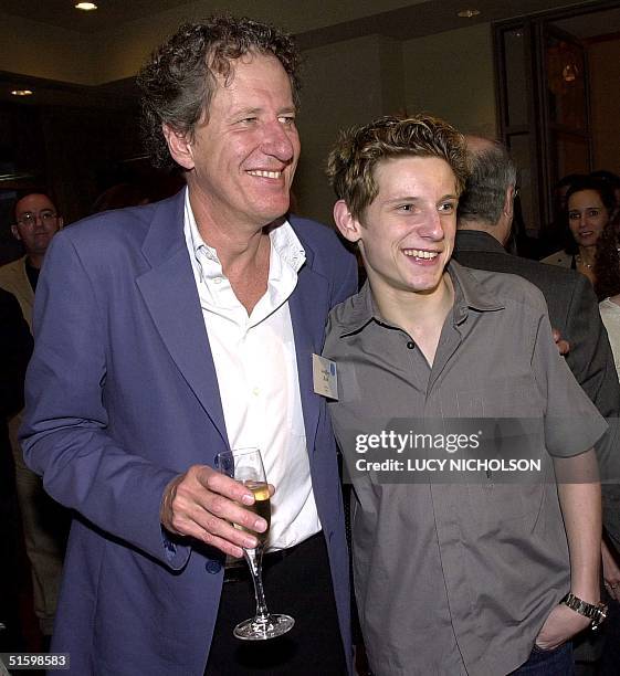 Australian actor Geoffrey Rush and British actor Jamie Bell meet during the 8th annual British Academy of Film and Television Arts/LA Tea Party at...