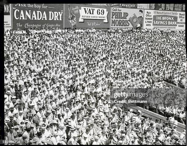 "The Bleachers" Crowd at Baseball game. Probably Yankee Stadium, Bronx, NY. Undated Photo.