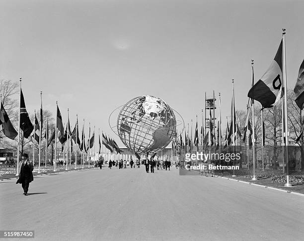 New York, New York: The Unisphere, landmark of the 1964 World's Fair, at Flushing Meadows.