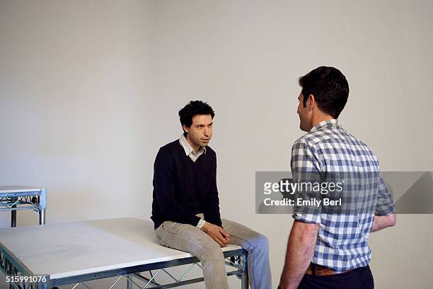 Alex Karpovsky is photographed behind the scenes of The Hollywood Reporter's Emmy Supporting Actor Portrait shoot at Siren Orange Studios for The...