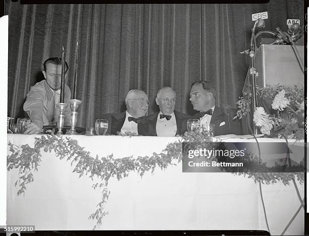 At the 37th Annual Bar Dinner of the New York County Lawyers Association at the Waldorf Astoria are seen as follows: Left to right are former Judge...