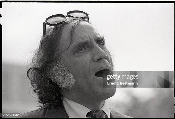 Washington, DC- William M. Kunstler, well known lawyer who was one of negotiators during the rioting at Attica State prison, addresses a group of...