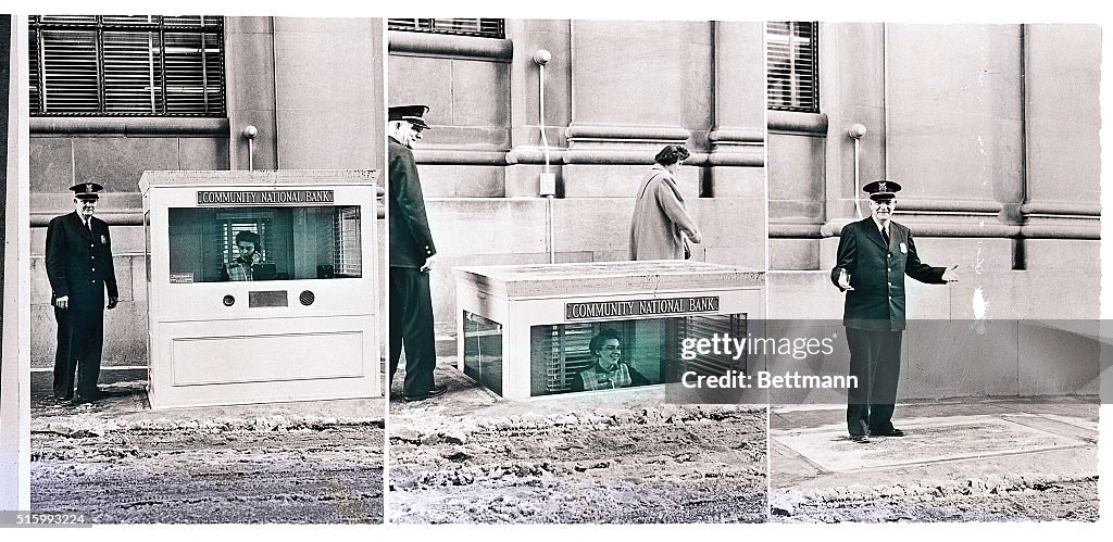 Triptych of Curbside Bank Teller Service