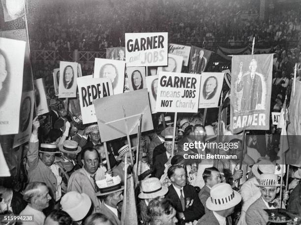 When Garner Supporters Rallied at Convention. When the name of Speaker of the House John N. Garner was put in nomination at the Democratic Convention...