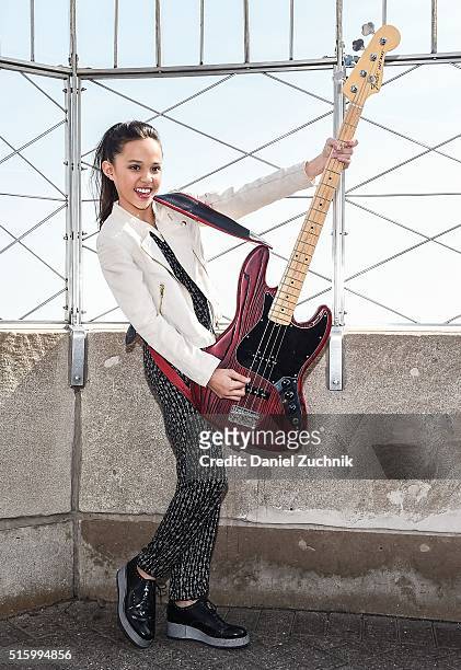 Actress Breanna Yde visits the Empire State Building on March 16, 2016 in New York City.