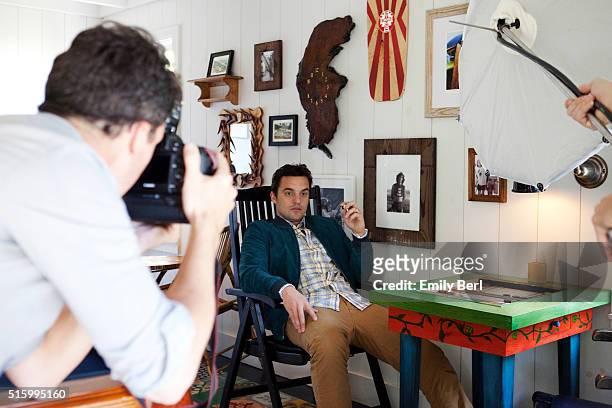 Jake Johnson is photographed behind the scenes of the The Hollywood Reporter Comedy Actor Emmy Roundtable at the Bungalow at the Fairmont Hotel for...