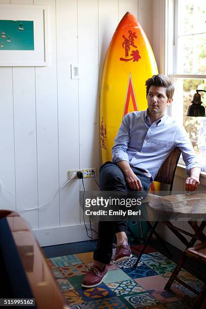 Adam Scott is photographed behind the scenes of the The Hollywood Reporter Comedy Actor Emmy Roundtable at the Bungalow at the Fairmont Hotel for The...