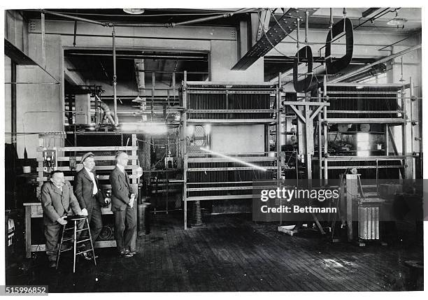 Demonstration of artificial lightning generator in the laboratory of Dr. Charles Proteus Steinmetz.