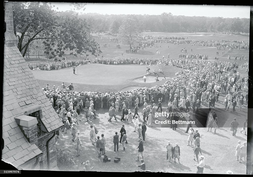 Crowd Watching Bobby Jones During Golf Tournament