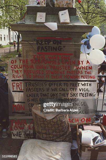 Protest against Apartheid at Columbia University, New York City, 4th April 1985.