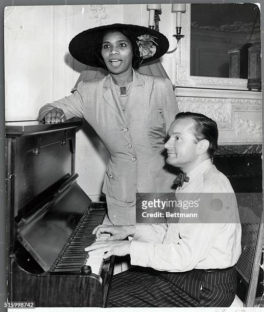 Marian Anderson, the colored American contralto who was invited by Mrs. Roosevelt to sing to the King and Queen during their visit to the White House...