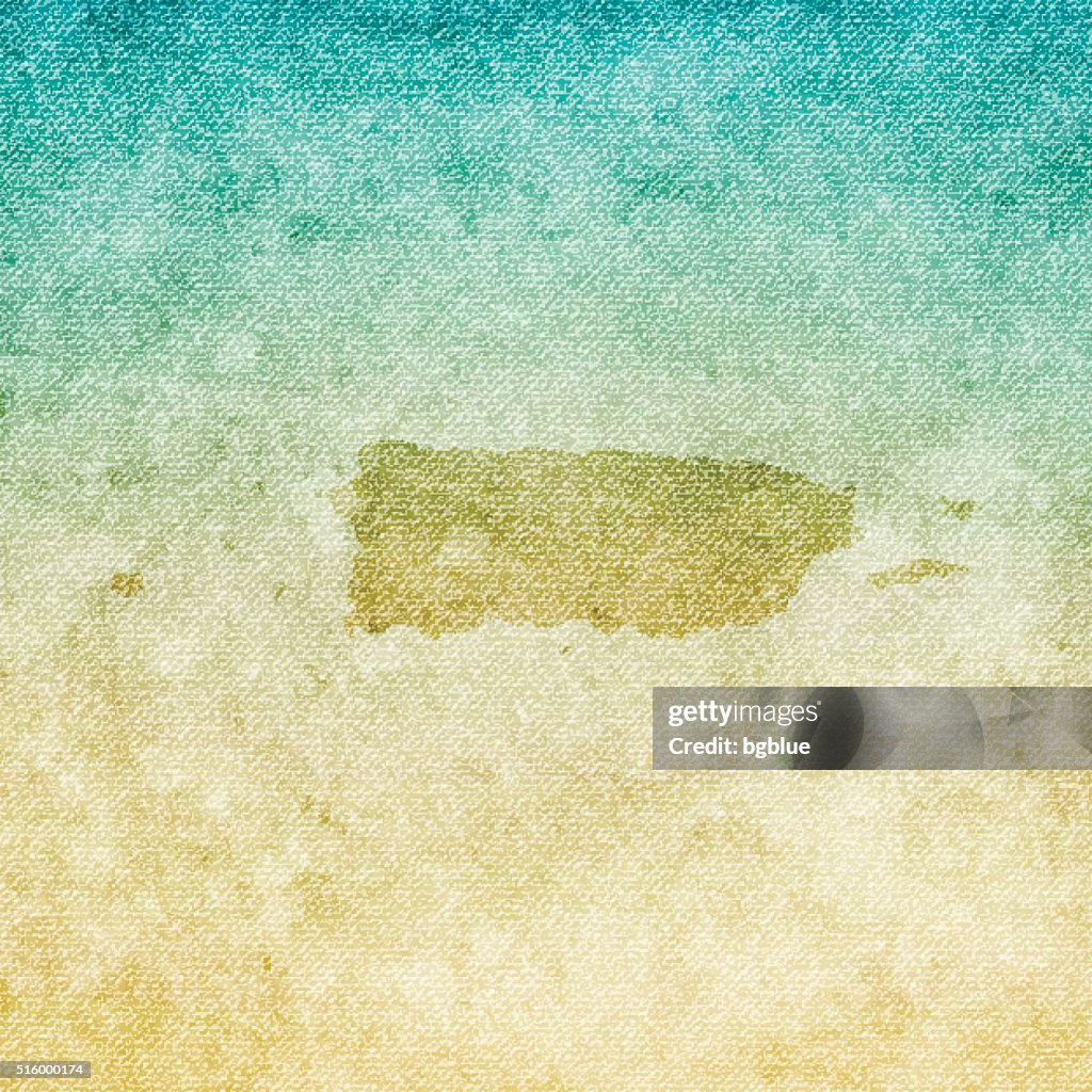 Puerto Rico Map on grunge Canvas Background