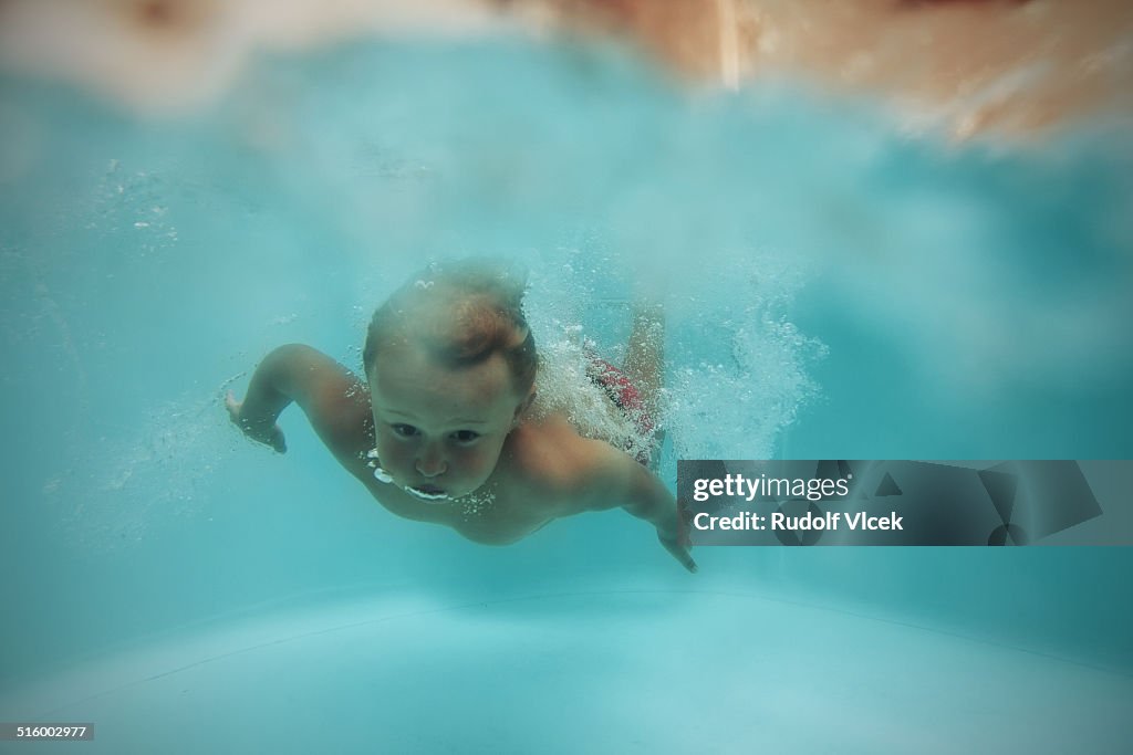 Diving kid (boy)