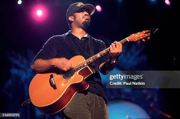 American musician Darius Rucker, of the band Hootie and the Blowfish, performs onstage at the World Music Theater, Tinley Park, Illinois, October 3,...