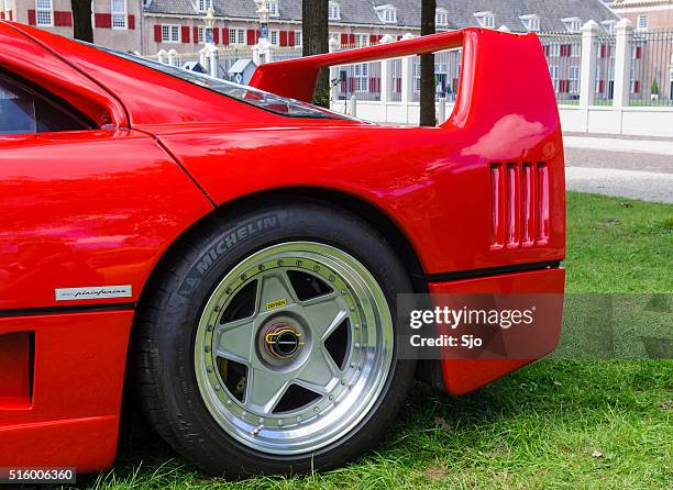 ferrari f40 classic 1980s italian supercar - spoiler stock pictures, royalty-free photos & images