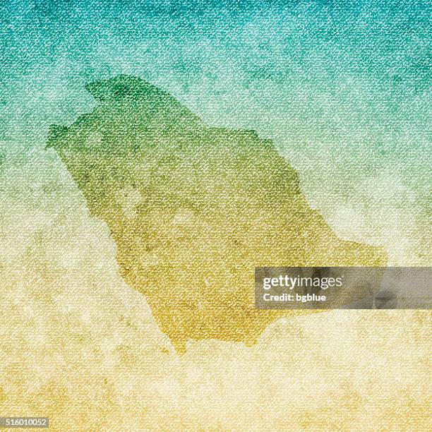 saudi arabia map on grunge canvas background - old riyadh stock illustrations