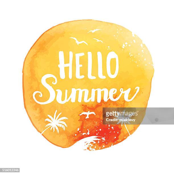 hello summer sun - hello summer stock illustrations