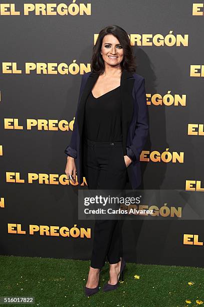 Spanish actress Silvia Abril attends the "El Pregon" premiere at the Capitol cinema on March 16, 2016 in Madrid, Spain.