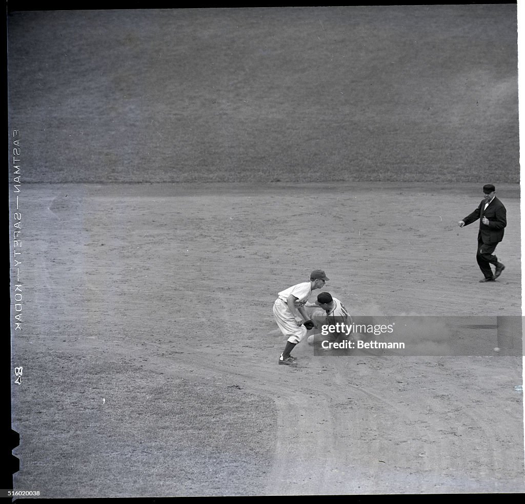 Don Padgett Sliding into Second Base