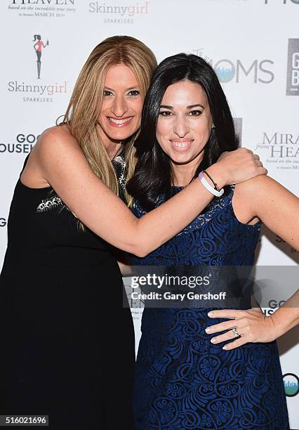 The MOMS founders Denise Albert and Melissa Gerstein attend the MOMS "Miracles From Heaven" Mamarazzi screening at Hearst Tower on March 16, 2016 in...