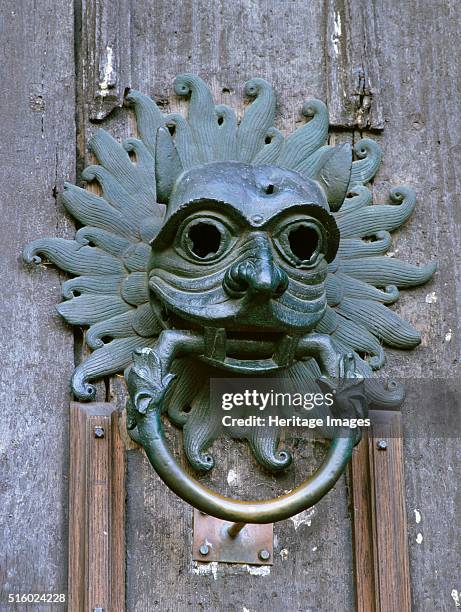 Door knocker in the shape of a mask, sanctuary of Durham Cathedral, County Durham, c2000s. Artist: Unknown.