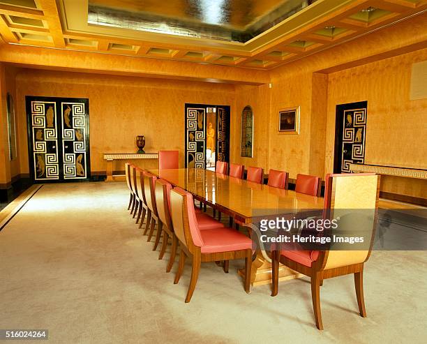 The dining room, Eltham Palace, Greenwich, London, c2000s. In origin, Eltham was a royal palace, but by the early 20th century it was partly ruined....