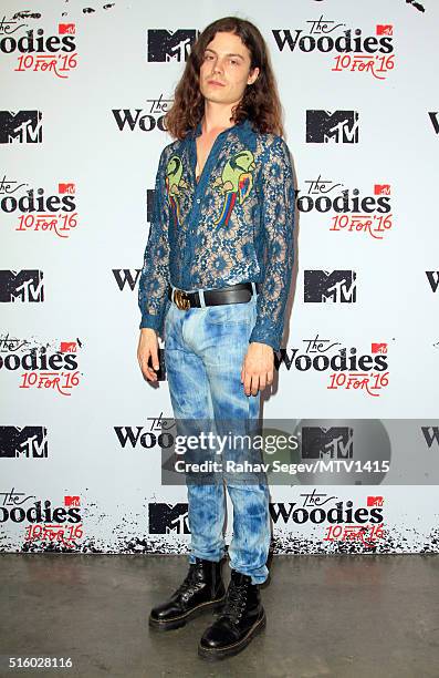 Recording artist Garrett Borns aka "BORNS" attends the 2016 MTV Woodies/10 For 16 on March 16, 2016 in Austin, Texas.