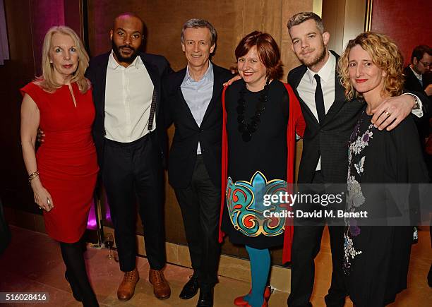 Amanda Nevill, Arinze Kene, Duncan Kenworthy, Clare Stewart, Russell Tovey and Tricia Tuttle attend the after party following the UK Premiere of "The...