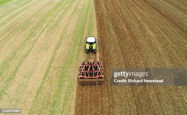 tractor and cultivator - harrow fotografías e imágenes de stock