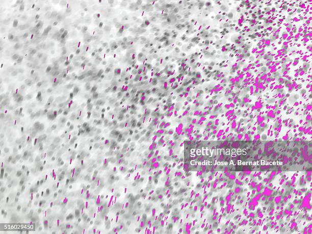water drops of many colors on apink and gray  blackground - black blackground stock pictures, royalty-free photos & images