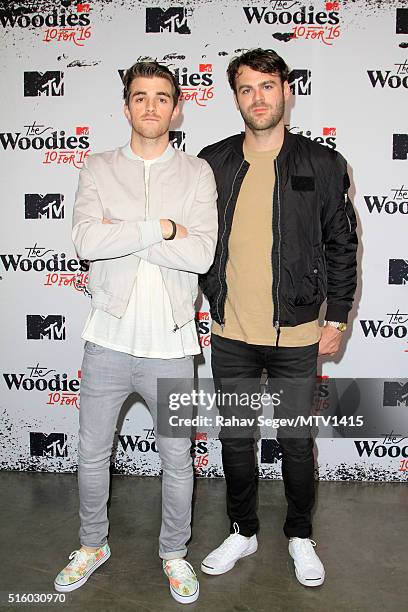 Musicians Andrew Taggart and Alex Pall of The Chainsmokers attend the 2016 MTV Woodies/10 For 16 on March 16, 2016 in Austin, Texas.