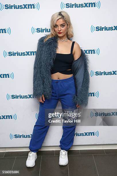 Bebe Rexha visits the SiriusXM Studios on March 16, 2016 in New York City.