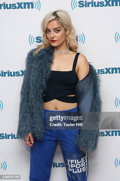 Bebe Rexha visits the SiriusXM Studios on March 16, 2016 in New York City.