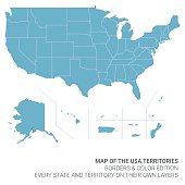 Map of the United States of America Territories