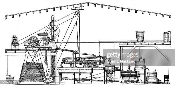 ore procession facility - foundry stock illustrations
